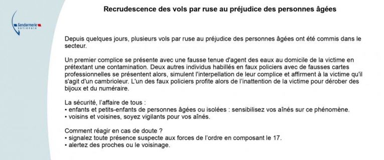 COMMUNICATION de la gendarmerie de Wissembourg 