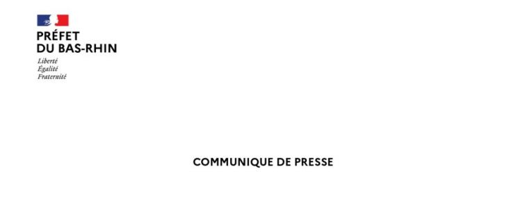 Communiqué de presse du préfet du Bas-Rhin